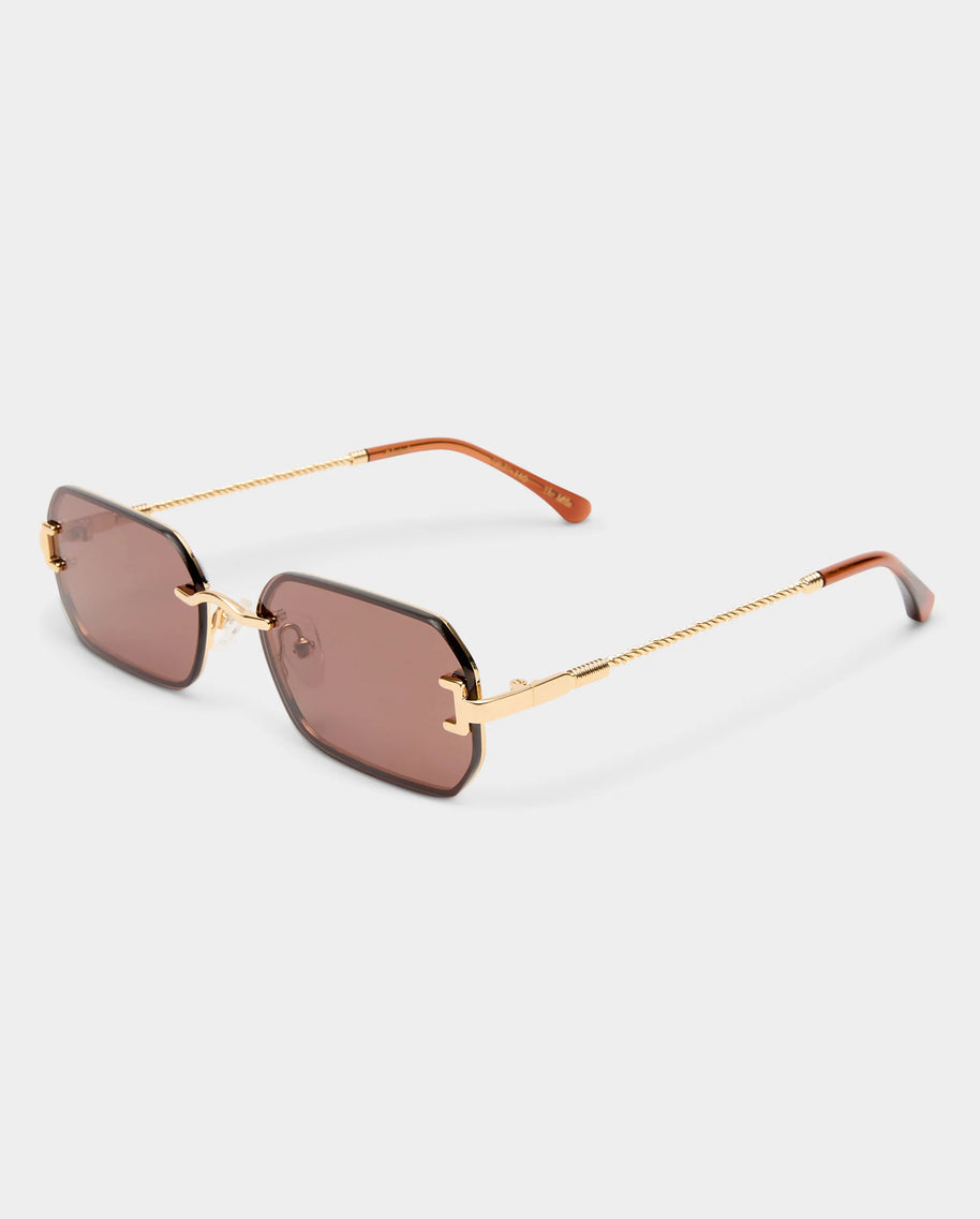Luv Lou Mila Sunglasses Gold Chocolate 