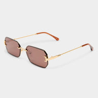 Luv Lou Mila Sunglasses Gold Chocolate 