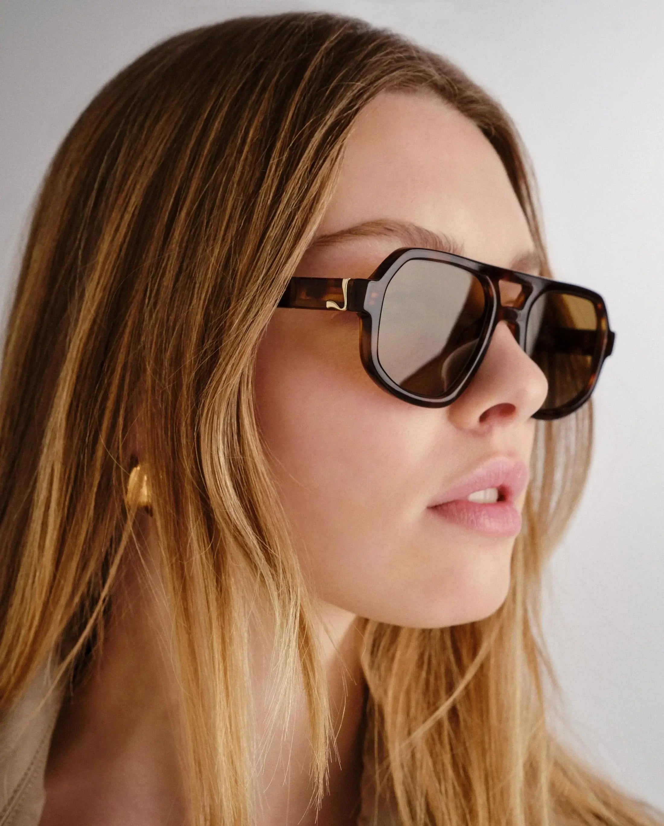 Luv Lou The Banks Sunglasses in Moss Tort, Aviator Sunglasses, Women's Sunglasses 
