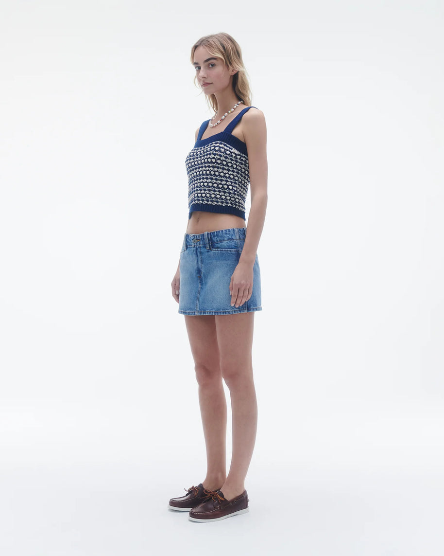 Guest in Residence Marti Tank Midnight Combo Navy Top