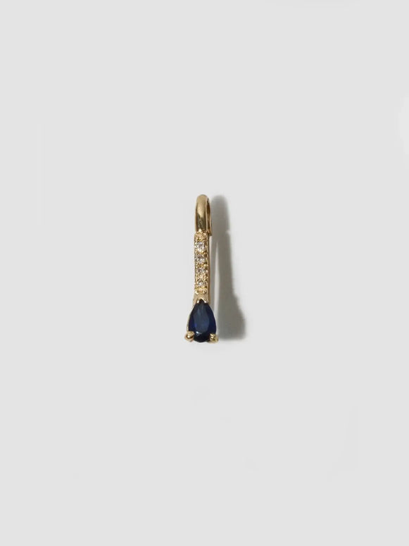 Loren Stewart Mini Gemstone Diamond Safety Pin Earring With Sapphire 