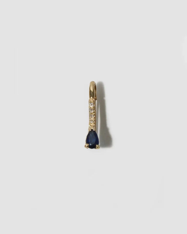 Loren Stewart Mini Gemstone Diamond Safety Pin Earring With Sapphire 
