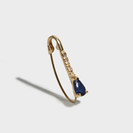 Loren Stewart Mini Gemstone Diamond Safety Pin Earring With Sapphire 