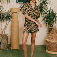 Simonmiller Mina Linen Cheetah Shorts SIMON MILLER 