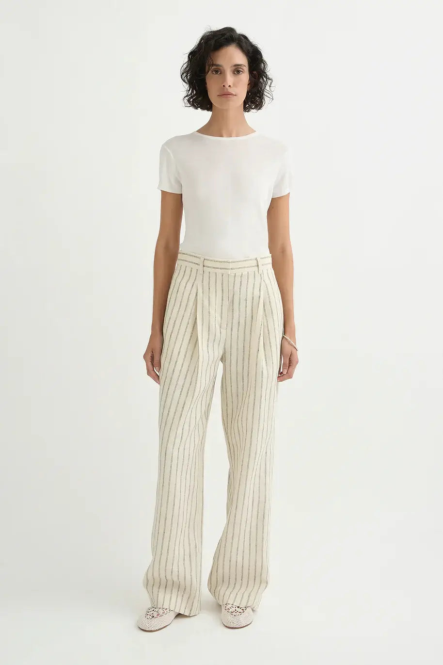 Mackenzie Trouser | Cream Stripe
