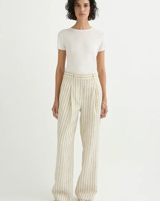 Mackenzie Trouser | Cream Stripe