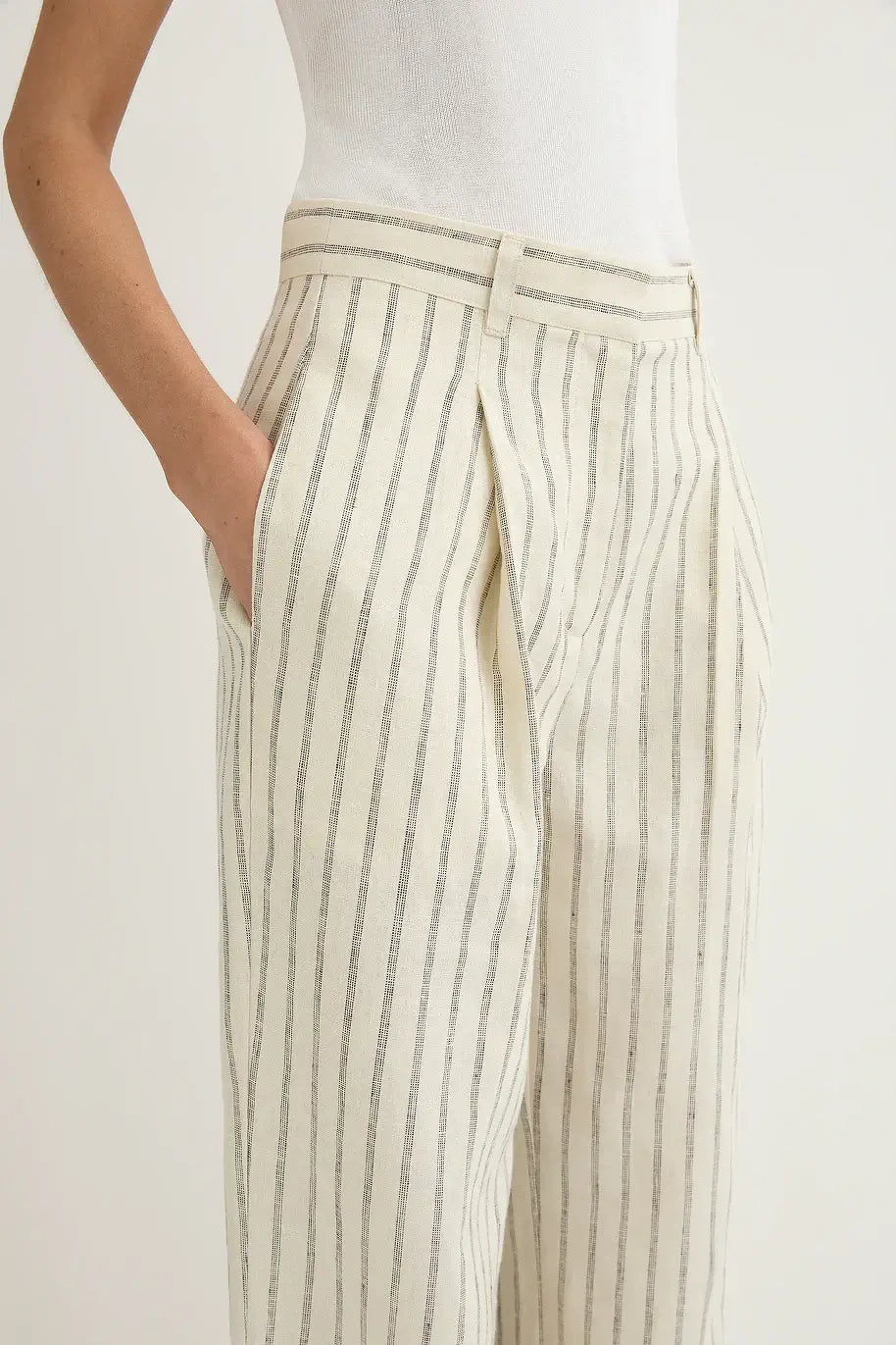 Mackenzie Trouser | Cream Stripe