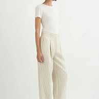 Mackenzie Trouser | Cream Stripe