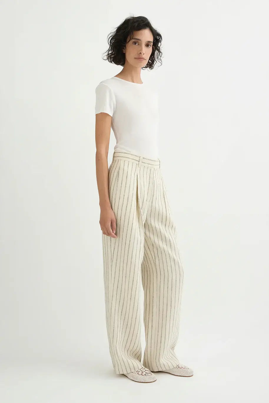 Mackenzie Trouser | Cream Stripe
