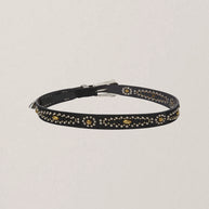 Maison Hotel Pancho Belt Western Studded Belt Black and Silver 