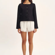 Posse Marilyn Shorts, Women's Posse White Shorts with Lace