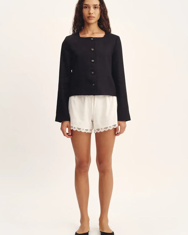Posse Marilyn Shorts, Women's Posse White Shorts with Lace
