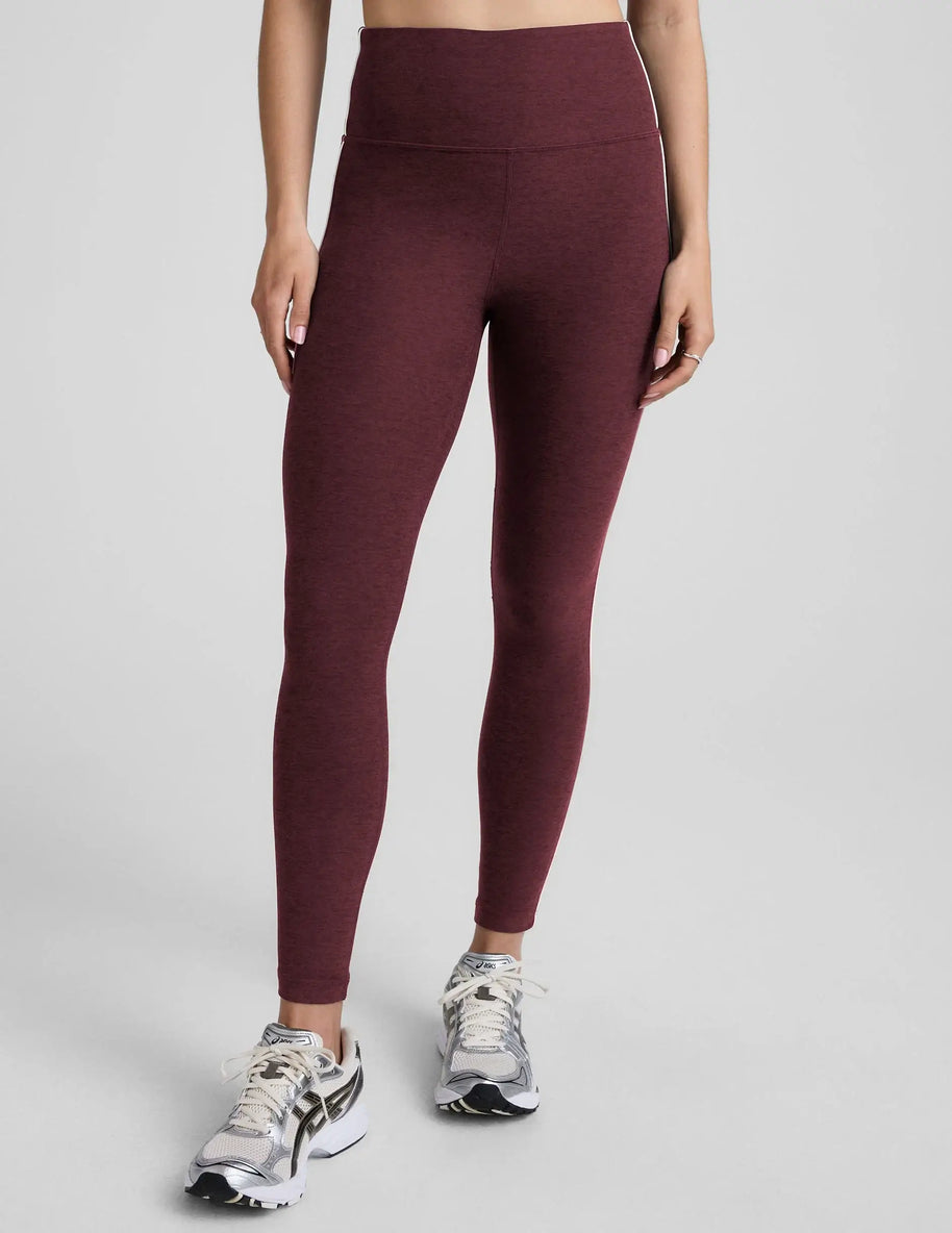 Beyond Yoga Spacedye Ready Midi Legging in Midnight Burgundy Heather 