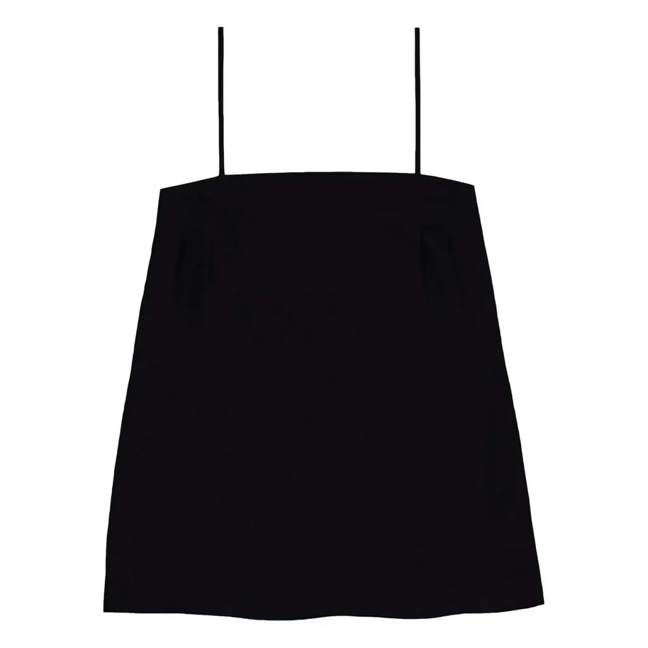 Mikoh Faye Linen Mini Dress in Black Night 