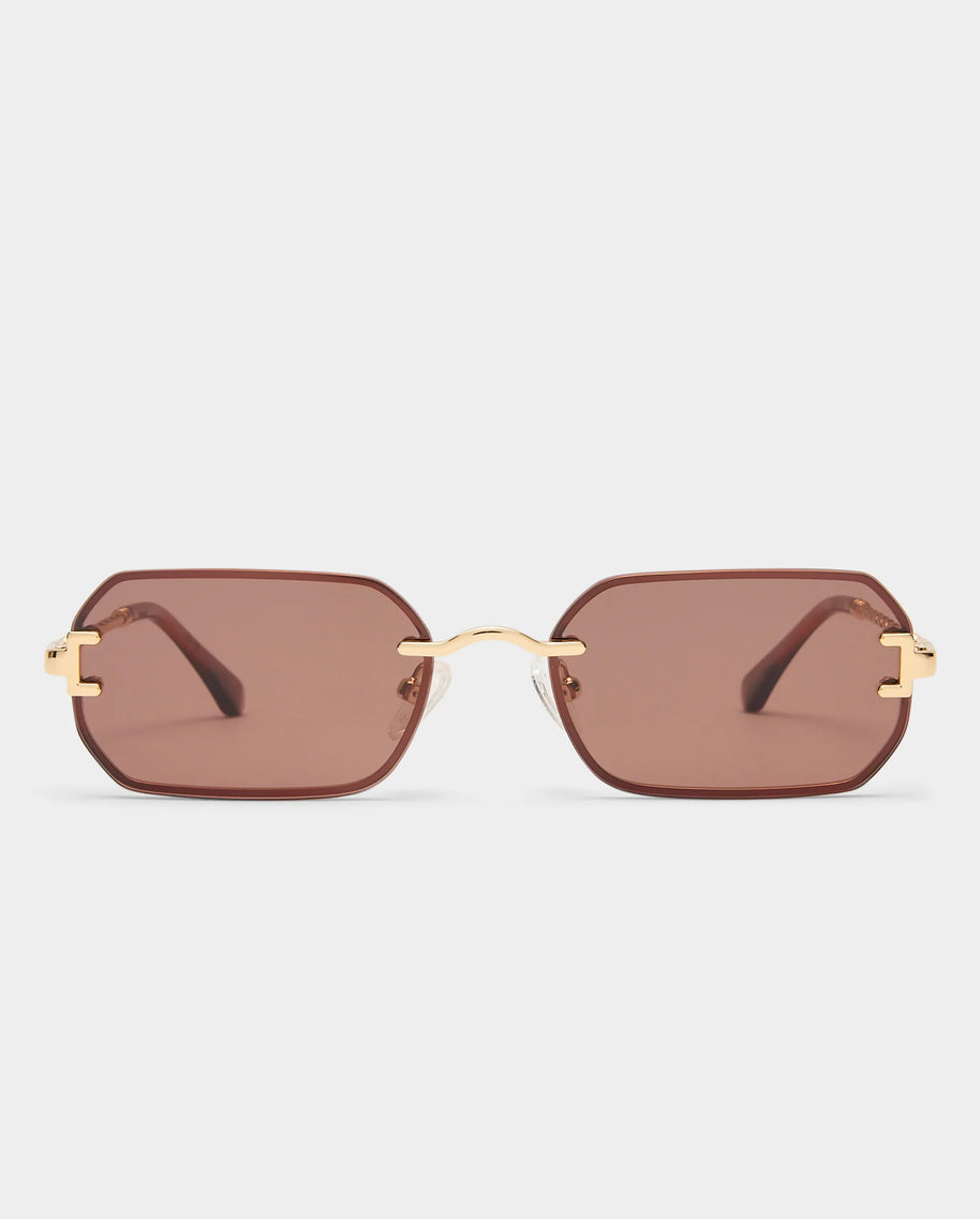 Luv Lou Mila Sunglasses Gold Chocolate 