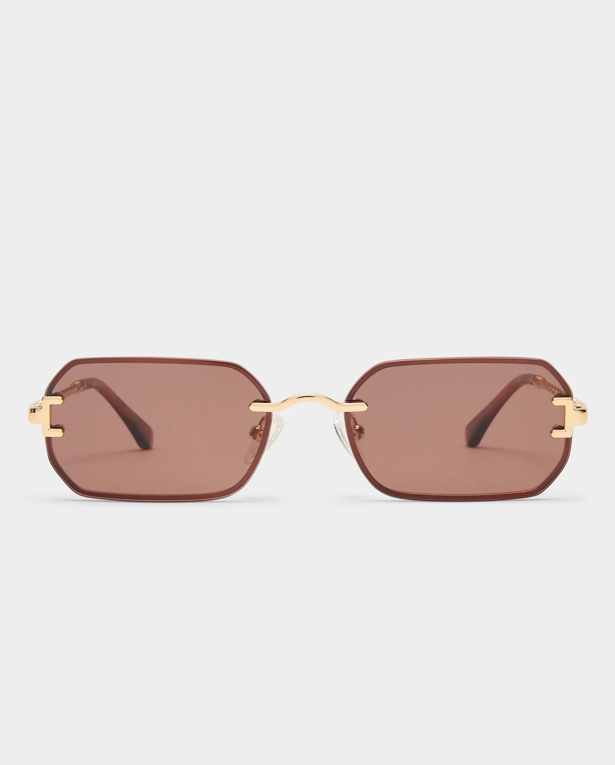Luv Lou Mila Sunglasses Gold Chocolate 