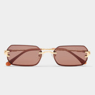 Luv Lou Mila Sunglasses Gold Chocolate 