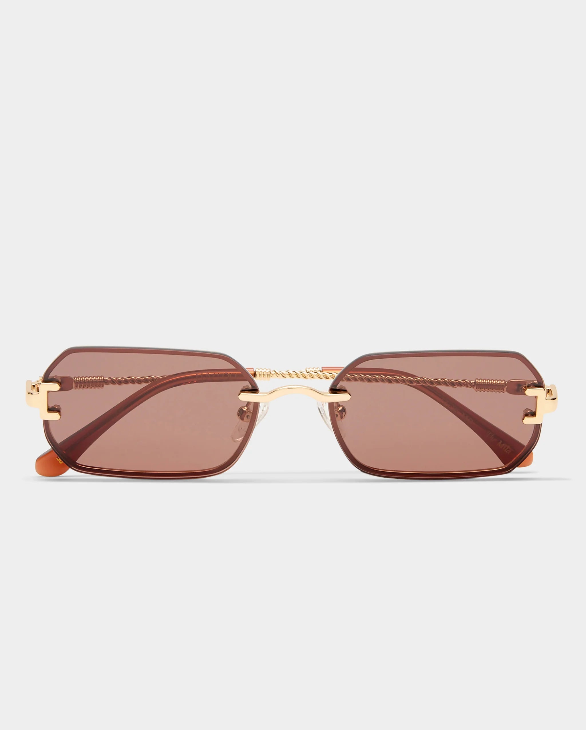 Luv Lou Mila Sunglasses Gold Chocolate 