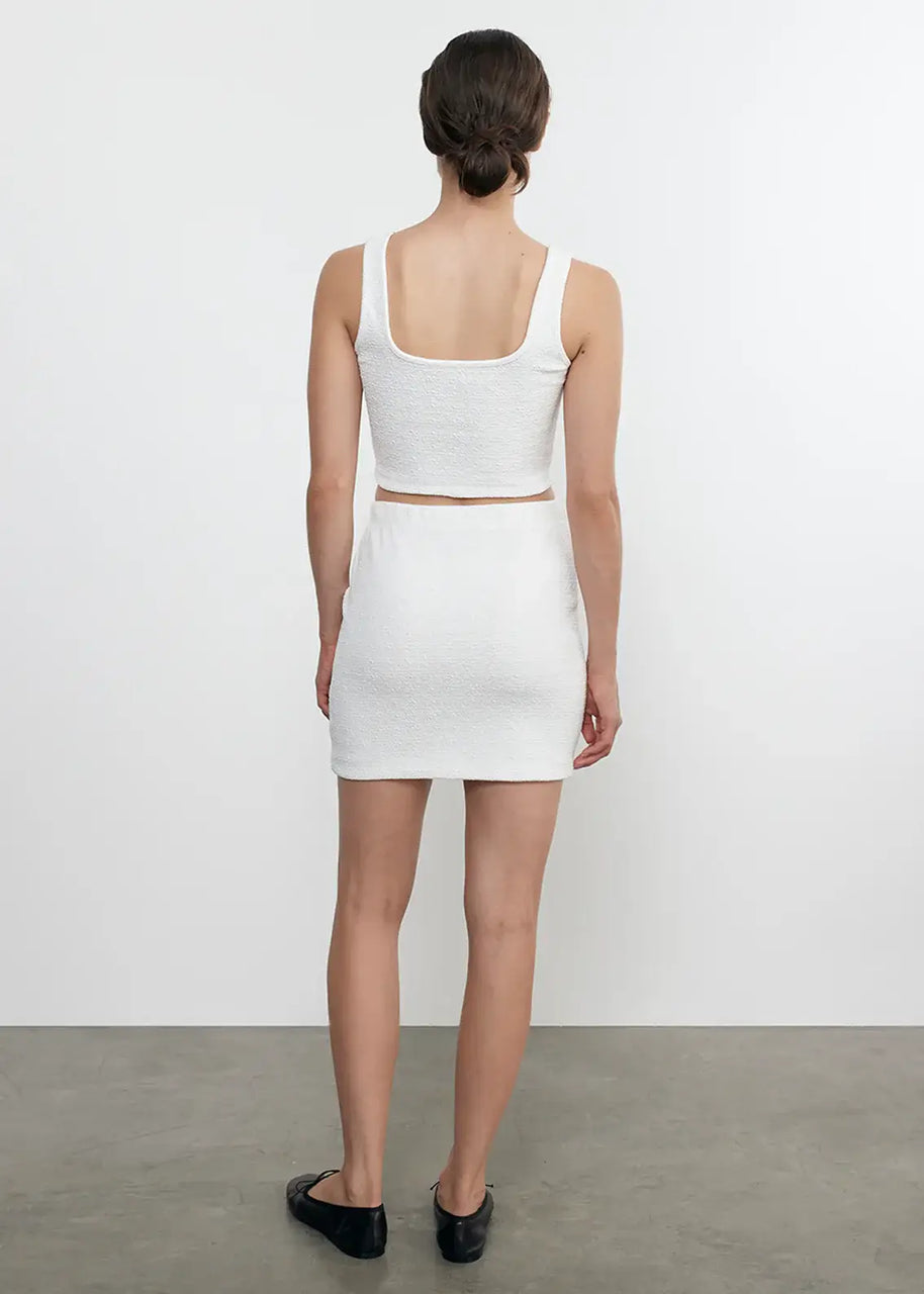 Enza Costa Jacquard Mini Skirt in White