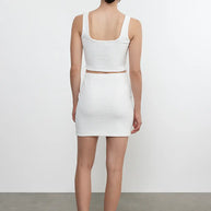 Enza Costa Jacquard Mini Skirt in White