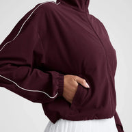 Beyond Yoga Track Jacket in Black Cherry