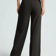 Beyond Yoga Status Wide Leg Trousers in Black