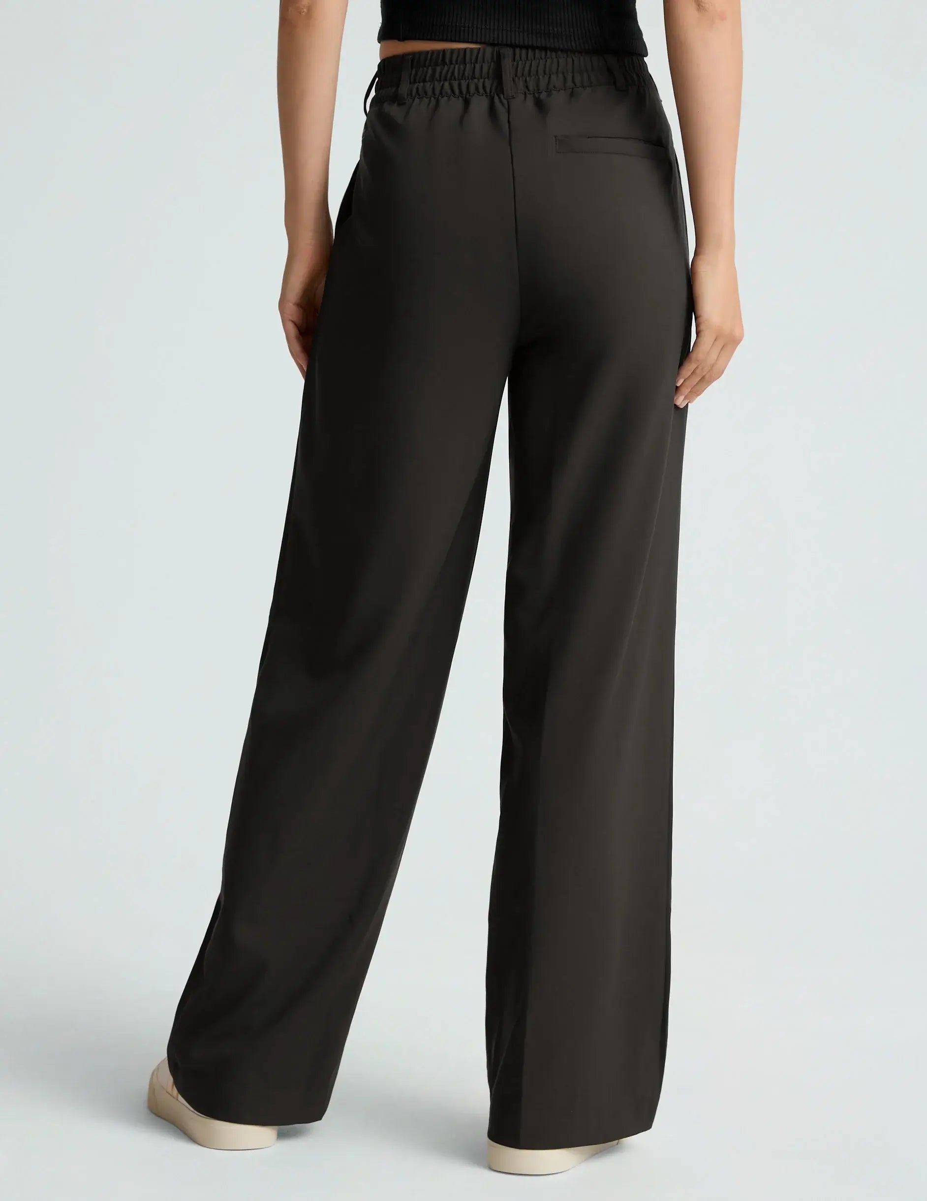 Beyond Yoga Status Wide Leg Trousers in Black