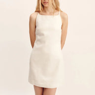 Posse Neve Mini Dress Cream, Linen Mini Dress 