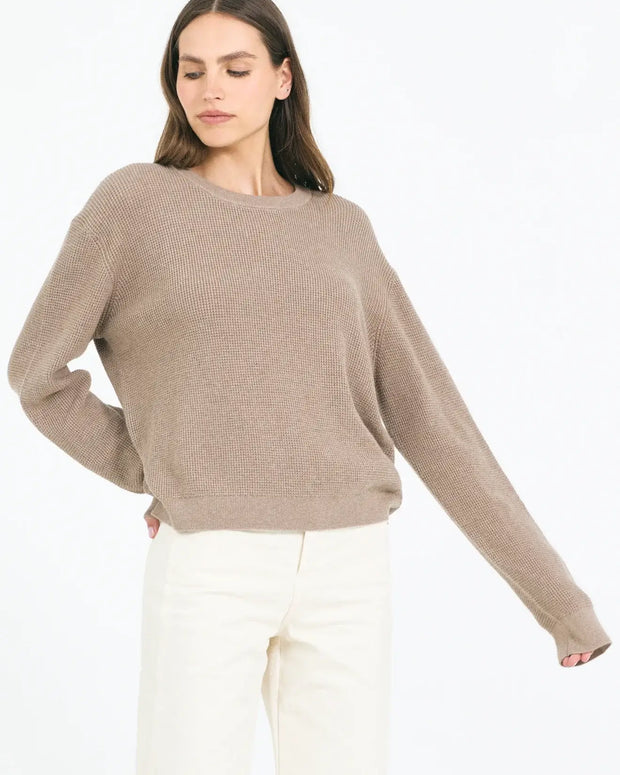 One Grey Day Francesca Pullover Sweater Beige 