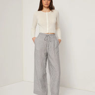 Onia Linen Rib Cardigan - Ivory - Cropped Cardigan 