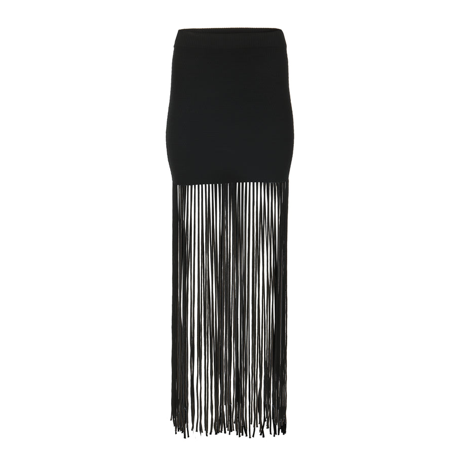 Osis Libby Skirt Black Fringe