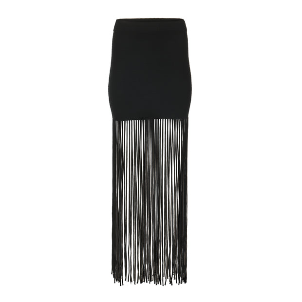 Osis Libby Skirt Black Fringe
