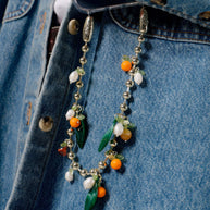 Ossa Orange and Pearl Ballchain Wristlet Phone Wristlet 