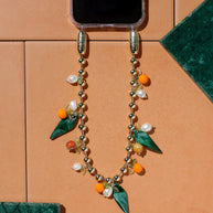 Ossa Orange and Pearl Ballchain Wristlet Phone Wristlet 