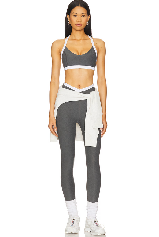 Beyond Yoga Spacedye Outlines Bra in True Heather Grey 