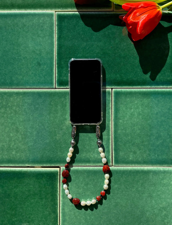 Ossa Heart and Pearl Wristlet - iPhone Wristlet 