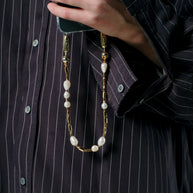 Banded Wristlet | Pearl/ Gold