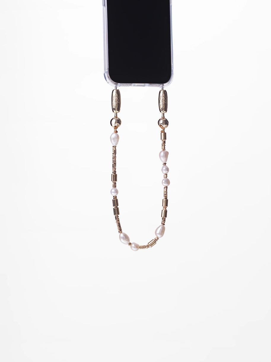 Banded Wristlet | Pearl/ Gold