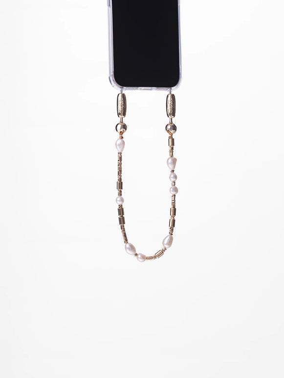 Banded Wristlet | Pearl/ Gold