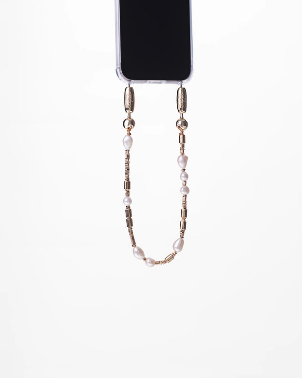 Banded Wristlet | Pearl/ Gold
