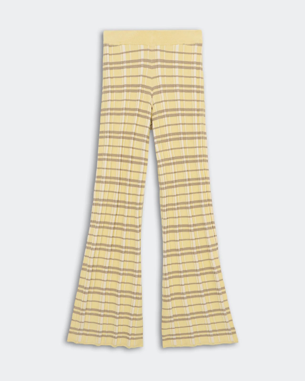 Guest in Residence Plaid Flare Pant in Butter Yellow 