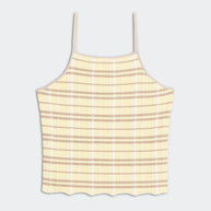 Guest in Residence Plaid Tank Top in Butter Yellow