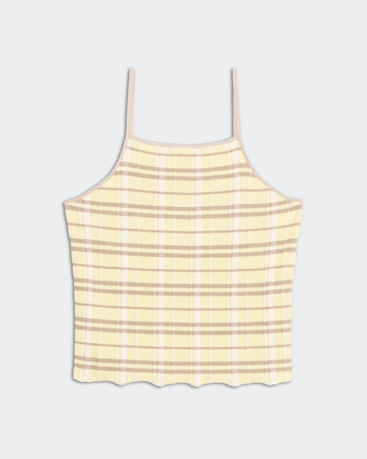 Guest in Residence Plaid Tank Top in Butter Yellow