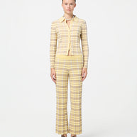 Guest in Residence Plaid Flare Pant in Butter Yellow 