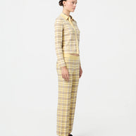 Guest in Residence Plaid Flare Pant in Butter Yellow 