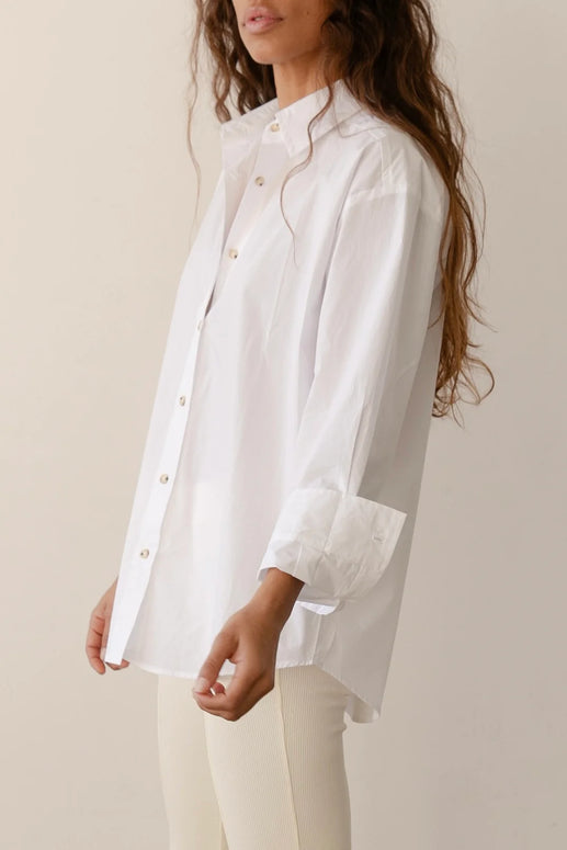 Donni Pop Button Down Shirt White 