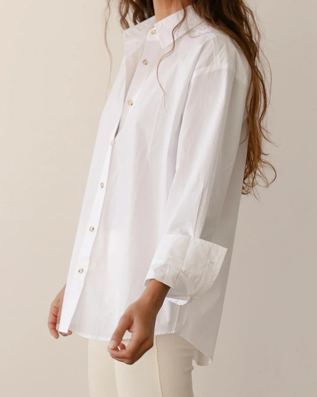 Donni Pop Button Down Shirt White 