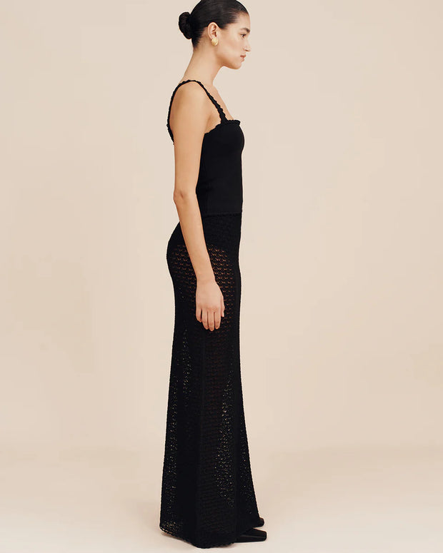 Posse Romy Ensamble - Black Knit Set - Posse Black Set - Sheer Knit Set - Skirt and top Set - Dress Set - Holiday outfit 