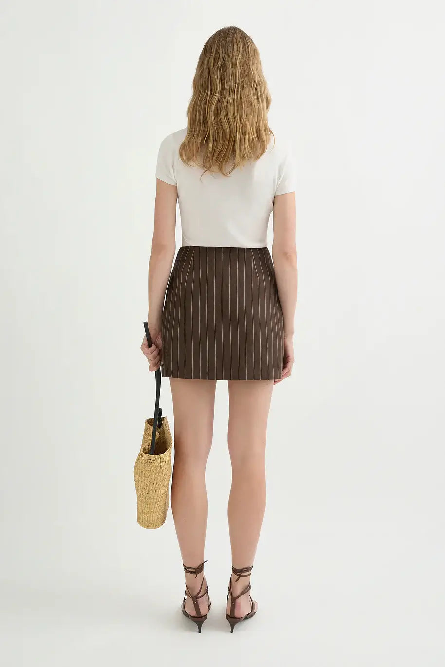 Alice Skirt | Chocolate Cream Pinstripe