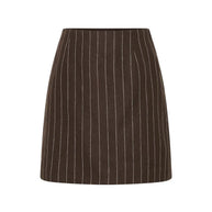 Alice Skirt | Chocolate Cream Pinstripe